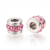 201 Stainless Steel Polymer Clay Rhinestone Inlaid Beads RB-YWC0001-02G-1