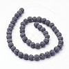 Unwaxed Natural Lava Rock Bead Strands X-G-F309-6mm-2