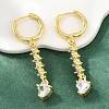 Brass Micro Pave Cubic Zirconia Hoop Dangle Earrings KK-CBA8324-07G-02-3