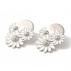 Rack Plating Flower Brass Enamel Stud Earrings EJEW-B062-34P-2