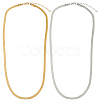 4Pcs 2 Colors 304 Stainless Steel Herringbone Chain Necklaces NJEW-BBC0001-45-7