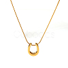Stylish 304 Stainless Steel U-shaped Horseshoe Pendant Round Snake Chain Necklaces for Women LH2412-4