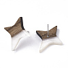 Resin & Walnut Wood Stud Earrings EJEW-N017-004A-4