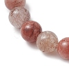 Natural Multi-Color Rutilated Quartz Beaded Stretch Bracelets for Women BJEW-JB13465-3