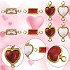 40Pcs 4 Colors Brass Pave K9 Glass Connector Charms KK-FS0002-07-2