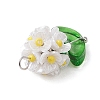 Glass Seed Beaded Flower Pendants PALLOY-MZ00521-02-4