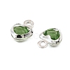 Heart Brass Glass Charms KK-S385-01S-02-2
