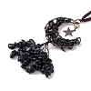 Natural Mixed Stone Moon with Chips Tassel Pendant Decorations G-L524-07R-B-4