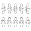 10Pcs 925 Sterling Silver Pave Clear Cubic Zirconia Flat Round Links Connector Charms STER-BC0004-22P-1