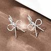 Bowknot Brass Leverback Earrings EJEW-A150-04B-P-3