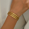 201 Stainless Steel Triple Layer Cuff Bangles RJ3221-4-2