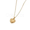 304 Stainless Steel Textured Heart Pendant Necklaces for Women WG102CD-01-5