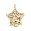 Brass Clear Cubic Zirconia Connector Charms LS-KK-Z094-03G-02-1