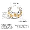 304 Stainless Steel Vintage Daisy Flower Hollow Open Cuff Bangles for Women HL3157-2-2