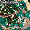 250Pcs 5  Colors Spray Painted Round Natural Schima Wood Beads WOOD-PA0001-73C-7