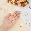 16Pcs 4 Style Brass Ring Stud Earring Findings KK-BC0013-48-3