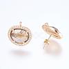 Brass Micro Pave Cubic Zirconia Stud Earring Findings ZIRC-G116-27-B02-2