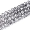 Spray Painted Crackle Glass Beads Strands DGLA-C002-8mm-02-7