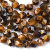 Faceted Natural Tiger Eye Beads Strands G-K066-01-10mm-3