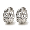 Hollow Triangle Brass Micro Pave Clear Cubic Zirconia Hoop Earring EJEW-M082-12P-2