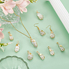 10Pcs 5 Styles Electroplated Natural Quartz Crystal Copper Wire Wrapped Pendants PALLOY-FG00004-4