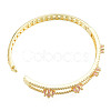 Cubic Zirconia Star Hinged Bangle BJEW-N012-050-5