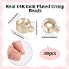 30Pcs Brass Crimp Beads KK-BBC0025-42-2