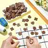 100Pcs 8 Styles 4-Hole Wood Buttons BUTT-FS0001-01B-4