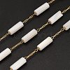 Handmade 304 Stainless Steel Shell Beads Column Link Chains CHS-B011-06G-1