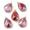 Imitation Jade Glass Pendants KK-Q777-02G-06-3