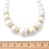 ABS Imitation Pearl Round Graduated Beaded Necklaces for Women NJEW-B125-01G-5