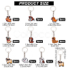 45Pcs 9 Style Cute Cartoon PVC Plastic Dog Pendant Keychain KEYC-CP0001-11-2