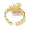 Leaf 304 Stainless Steel Rhinestone Cuff Ring for Women RJEW-C099-03G-02-3