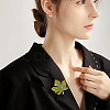 Autumn Maple Leaf Light Gold Alloy Rhinestone Brooch Pins JEWB-TADJ0001-01B-6