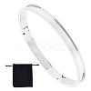 1Pc Stainless Steel Grooved Bangles STAS-UN0042-50B-P-1