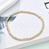 Brass Round Beaded Stretch Bracelets for Men Women BJEW-B148-05A-PG-1