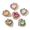 UV Plating Alloy Glass Pendants FIND-K032-16G-1