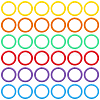 120Pcs 6 colors Plastic Loose Leaf Book Binder Rings KY-CP0001-25B-7