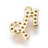 Golden Plated Brass Micro Pave Cubic Zirconia Charms ZIRC-L075-51F-2
