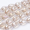 Electroplate Glass Beads Strands X-EGLA-D015-15x10mm-25-3