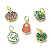 Rack Plating Brass Enamel Pendants KK-M282-06G-1