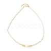 Synthetic Turquoise & Natural Pearl Beaded Necklace NJEW-M201-02A-2