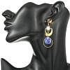 304 Stainless Steel Glass Stud Dangle Earrings EJEW-JE07307-3