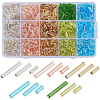 120G 15 Styles Glass Bugle Beads SEED-PH0002-60A-1