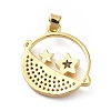 Rack Plating Brass Micro Pave Cubic Zirconia Pendants KK-E281-10G-3