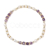 Natural Gemstone & Cultured Freshwater Pearl Cube & Rice Beaded Stretch Bracelets for Women BJEW-JB13390-3