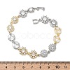 Brass Micro Pave Clear Cubic Zirconia Link Chain Bracelets for Women BJEW-C156-06A-GP-5