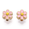 Light Gold Tone Alloy Enamel Beads ENAM-WH0057-43C-2