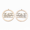Undyed Natural Wooden Big Pendants WOOD-N007-116-2