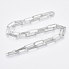 Brass Flat Oval Paperclip Chain Necklace Making MAK-S072-07B-P-2